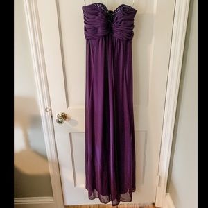 David’s Bridal sz 0 maxi strapless beaded dress